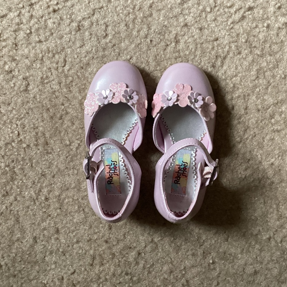 Rachel Shoes Light Pink Floral Kids Dress Shoes